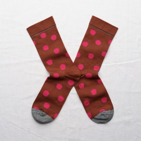 Sock Polka Dot Sepia